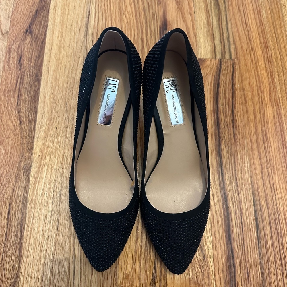 INC International Concepts Black Studded Heels